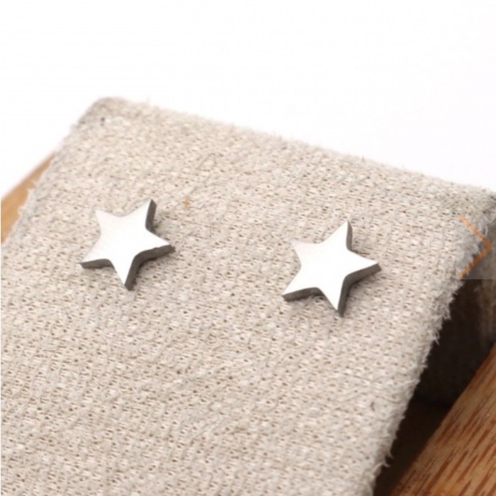 Sterling Silver Star Stud Earrings